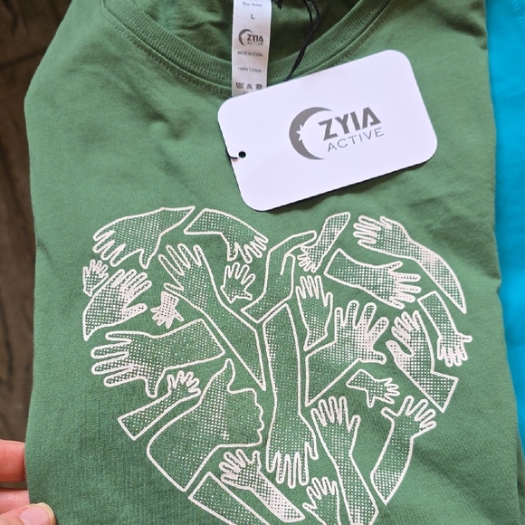 ZYIA ACTIVE Pine Community Muscle Tank. NWT 100% Cotton. - Picture 5 of 5